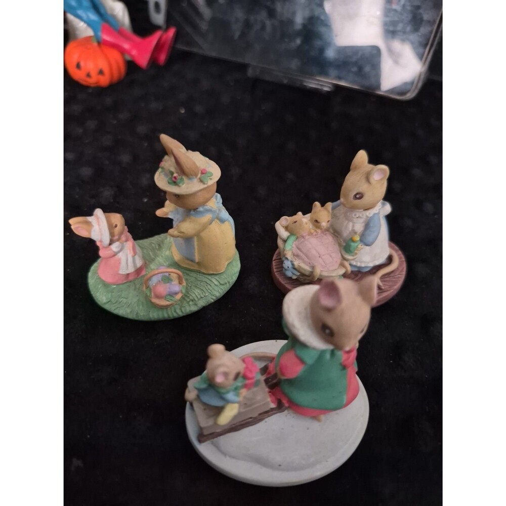 Lot Of 3 Avon Gift Collection Forest Friends SUNDAY BEST Mini Figurine Bunny